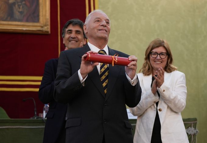 De izquierda a derecha, Jesús María Sanz, Israel Arroyo, Ricardo Cao y Elena Manzanera