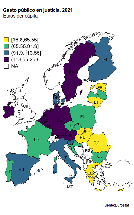 mapa UE gasto justicia