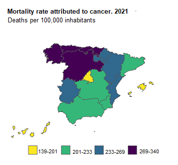 Mapa España cancer